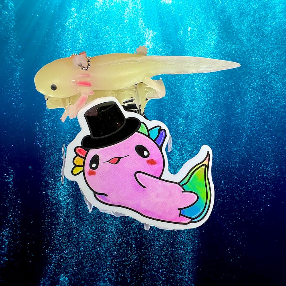 HATSalotl Axolotl Crazy Trending WaterProof Single Decor Accent Sticker